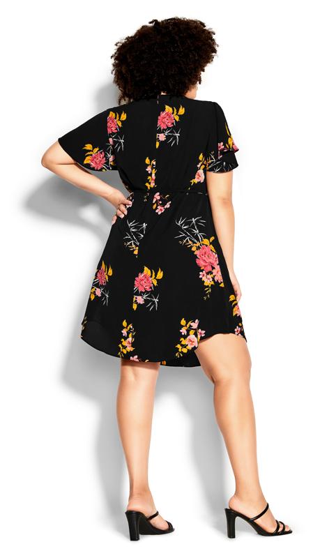 Beloved Black Floral Zip Mini Dress 5