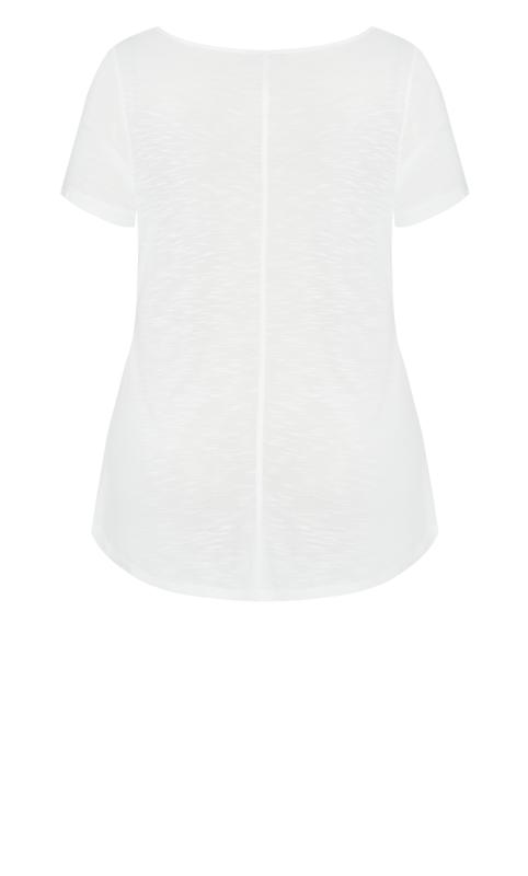 Evans White Short Sleeve T-Shirt | Evans 6