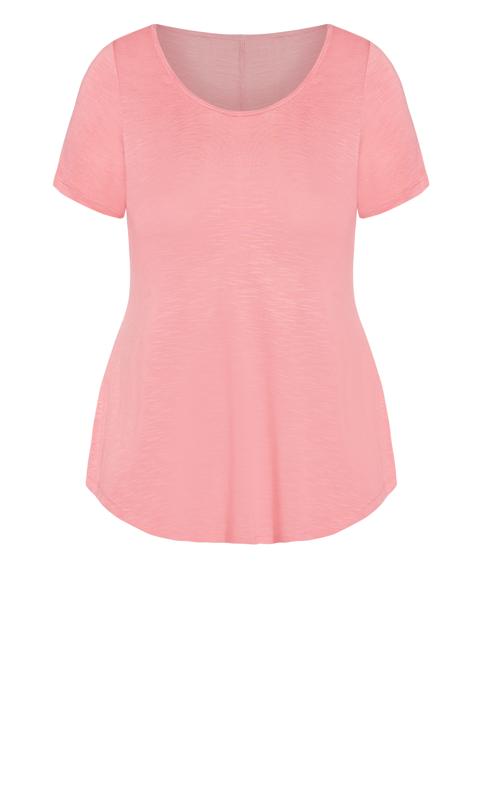Evans Light Pink Short Sleeve T-Shirt 5