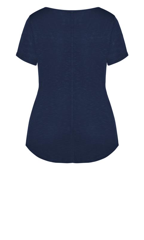 Evans Navy Blue Short Sleeve T-Shirt | Evans 4