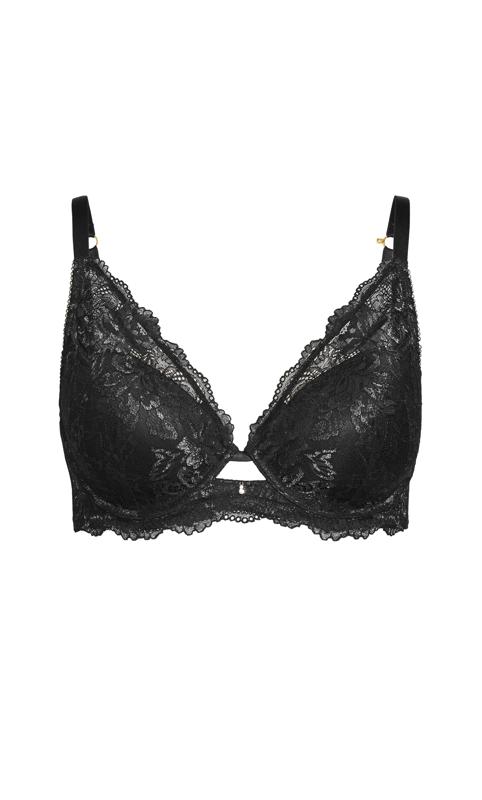 City Chic Black Lace Underwired Padded Bra 4