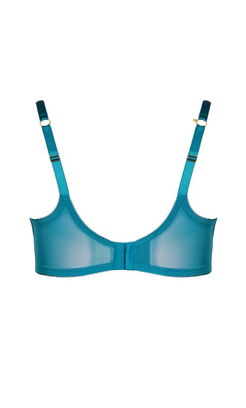 Evans Teal Blue Lace Underwired Padded Bra 5