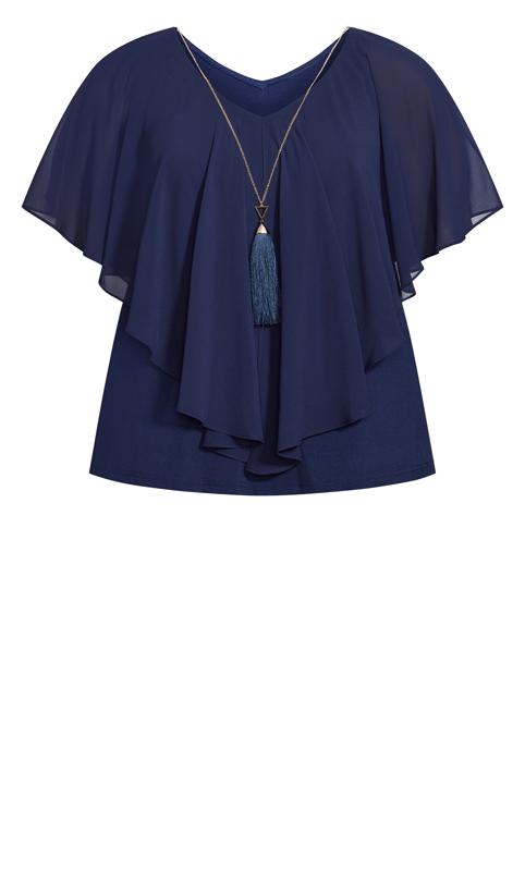 Evans Navy Oversized Frill Top 2