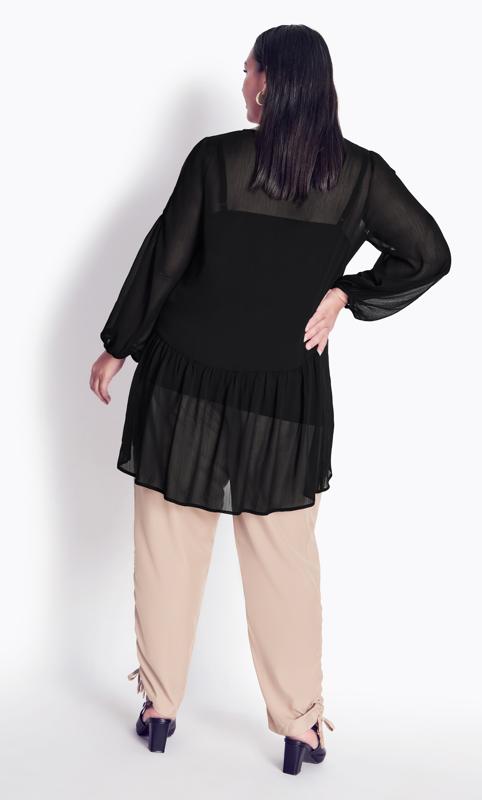 Evans Black Sheer Smock Blouse 4