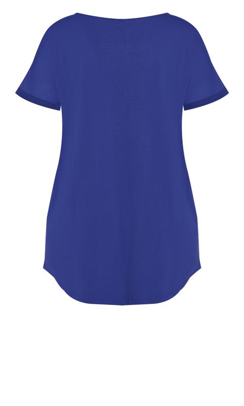 Evans Blue Tie Hem Chiffon Blouse 7