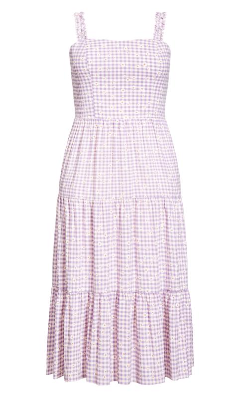 Victoria Lavender Gingham Maxi Dress 5