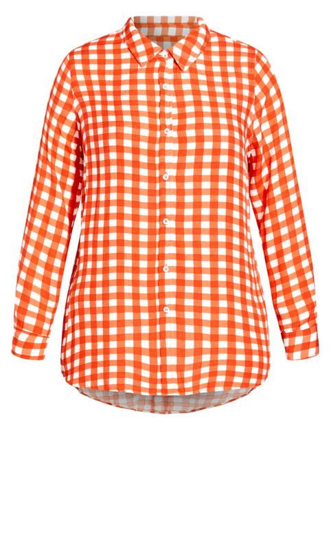 Izabel Check Tangerine Shirt 3