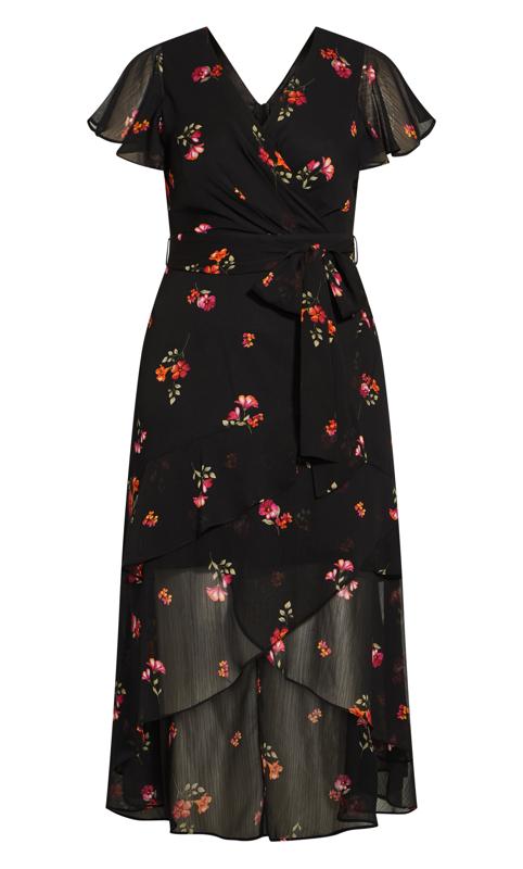 Evans Black Floral Chiffon Maxi Dress 4