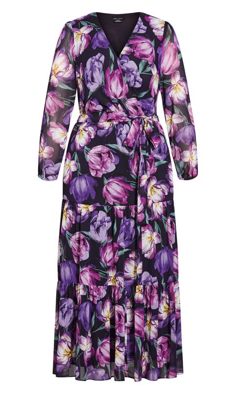 Isobel Petunia Purple Floral Maxi Dress 2