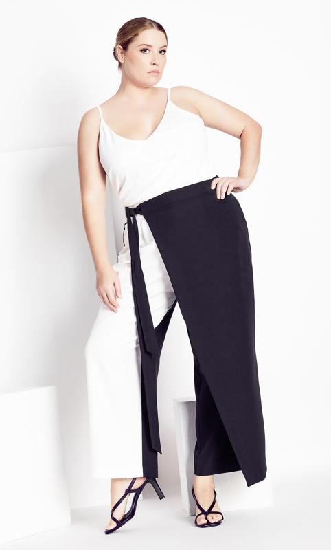 Ava Black Ivory Colour Block Trouser 1