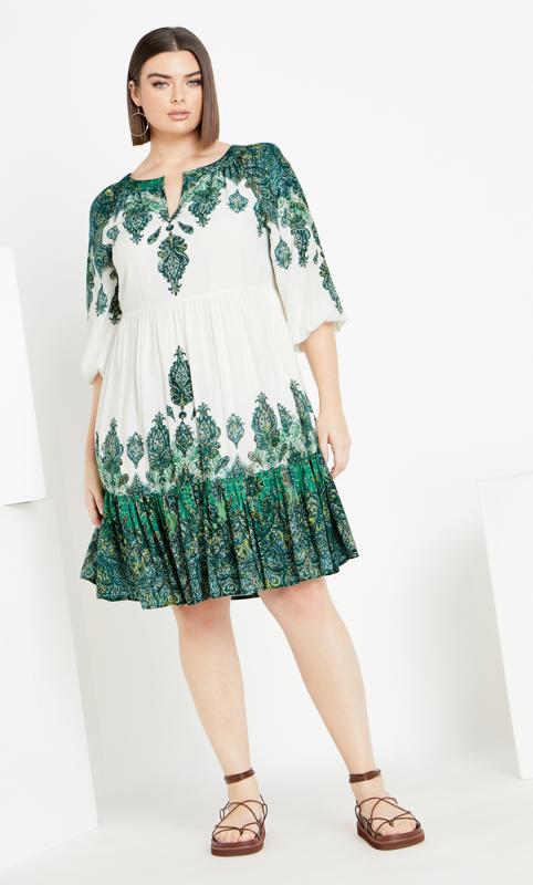 Lady Luxe Ivory Print Dress 6