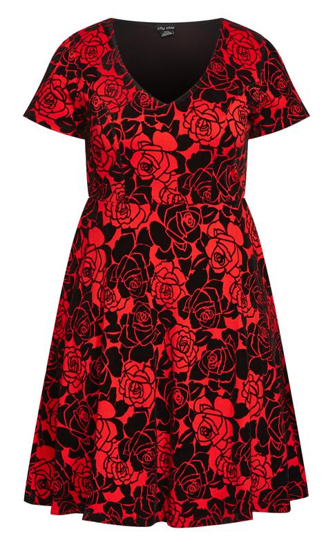Evans Red Floral Dress 4