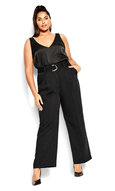 City Chic Black High Waisted Trousers 2