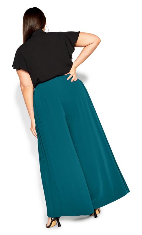 Avalina Teal Wide Leg Trousers 4