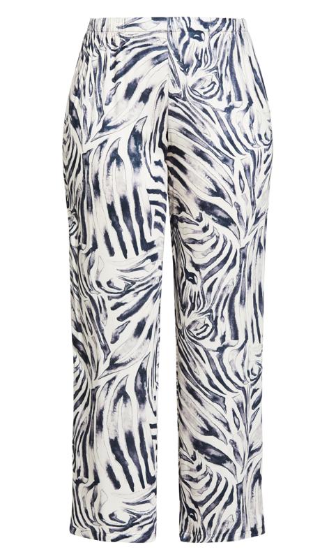 City Chic White & Black Abstract Print Wide Leg Trousers 5