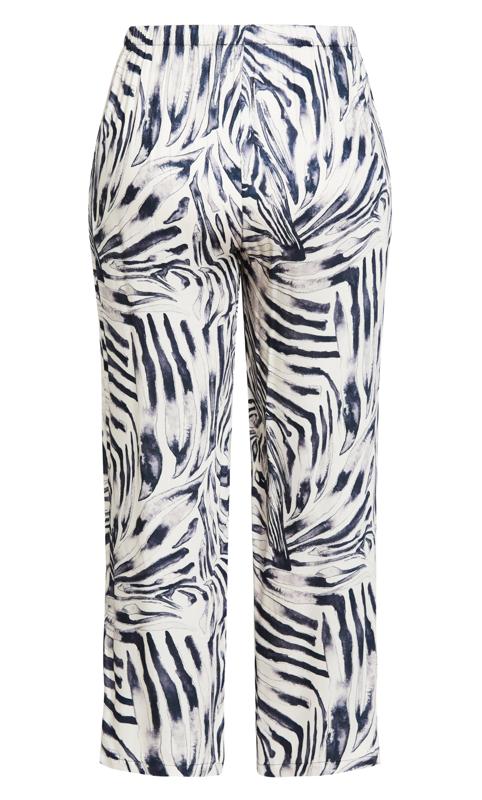 City Chic White & Black Abstract Print Wide Leg Trousers 6
