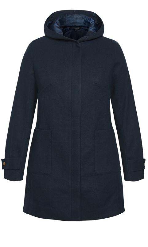 Voyager Faux Wool Navy Coat 5