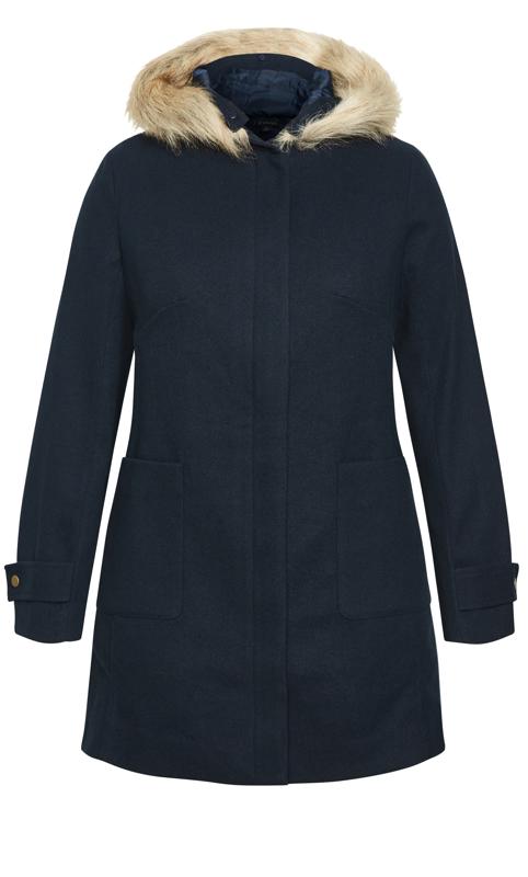 Voyager Faux Wool Navy Coat 14
