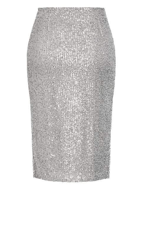 Sequin Starburst Silver Skirt 5