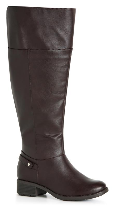 Plus Size  Evans Brown WIDE FIT Portia Tall Boot