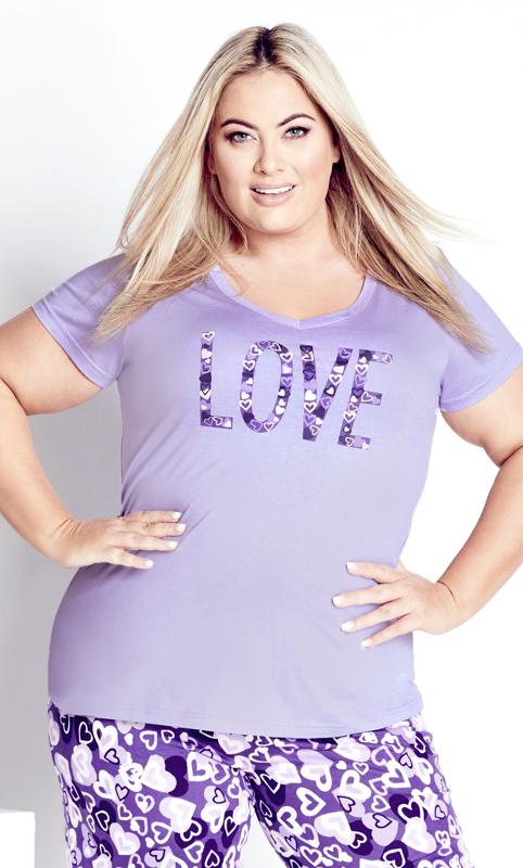 Printed Lavender Placement Top  1