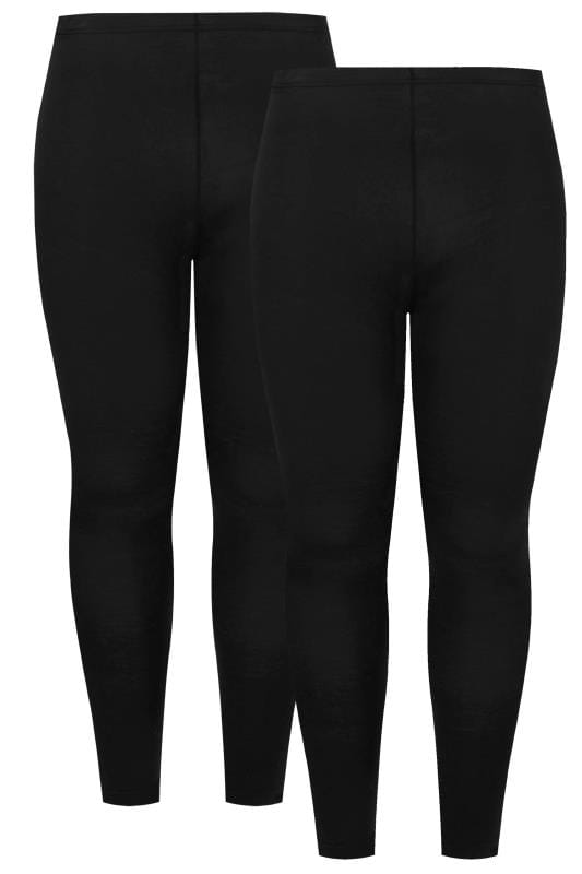 Plus Size 2 PACK Black Soft Touch Stretch Leggings | Yours Clothing 7
