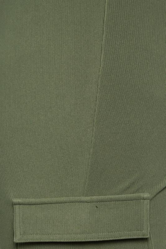 YOURS Plus Size Khaki Green Cargo Leggings | Yours Clothing 6