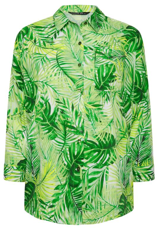 LIMITED COLLECTION Plus Size Green Leaf Print Shirt | Yours Clothing  7