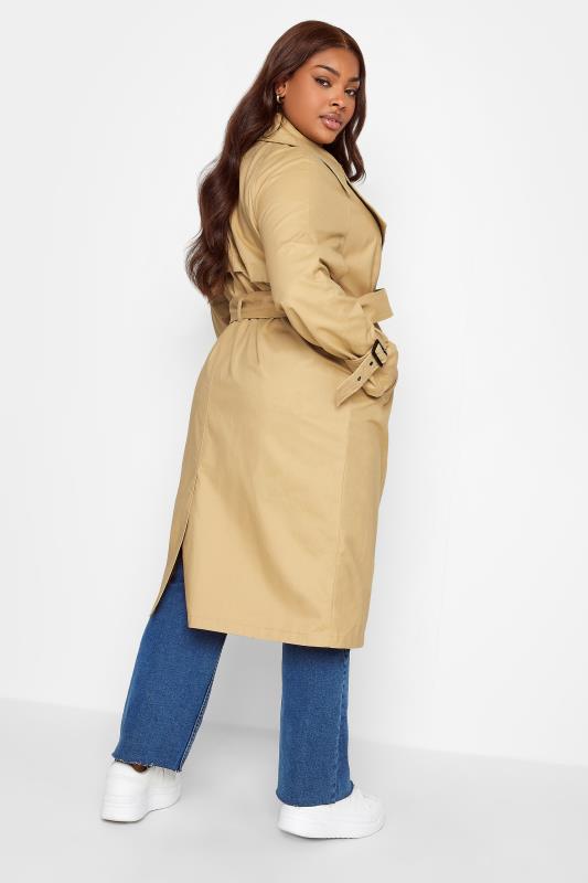 YOURS Plus Size Beige Brown Trench Coat | Yours Clothing 4