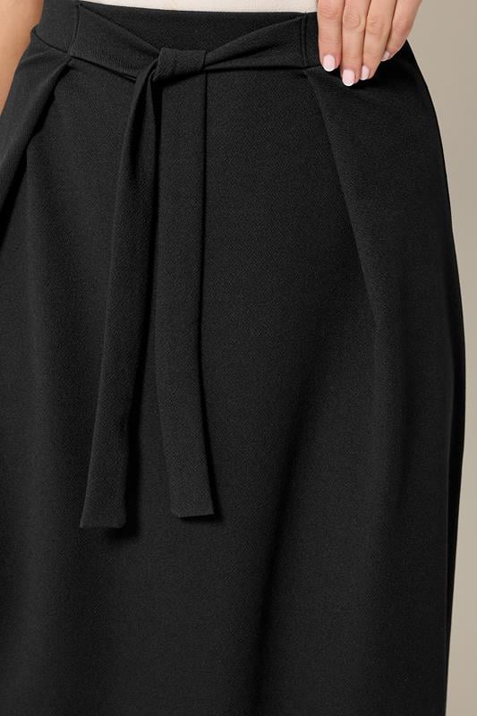 LTS Tall Women's Black Tie Waist Midi Skirt | Long Tall Sally 4