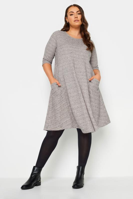YOURS Curve Light Grey Soft Touch Pocket Dress | Yours Clothing 1