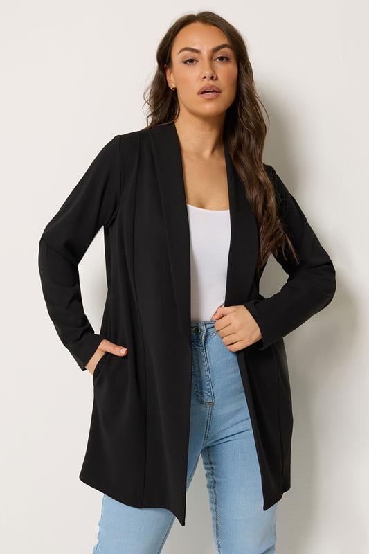  YOURS Curve Black Shawl Collar Scuba Blazer