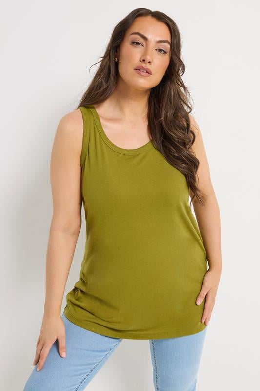  YOURS Curve Green Basic Vest Top