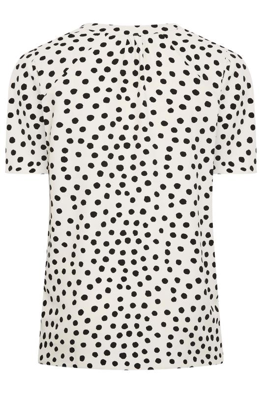 YOURS Plus Size White Polka Dot Print V-Neck Blouse | Yours Clothing 7