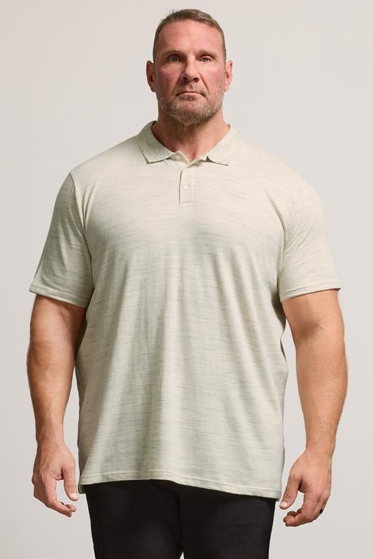 BadRhino Big & Tall Cream Marl Polo Shirt | BadRhino 1