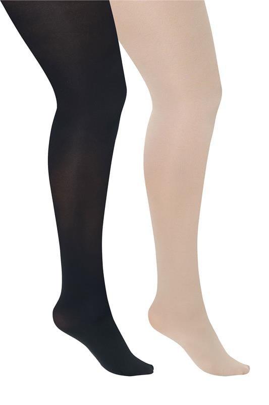  YOURSET 2 PACK Nude & Black 100 Denier Tights