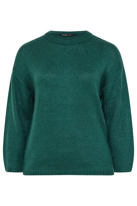 YOURS Plus Size Teal Green Soft Touch Knitted Jumper | Yours Clothing 5
