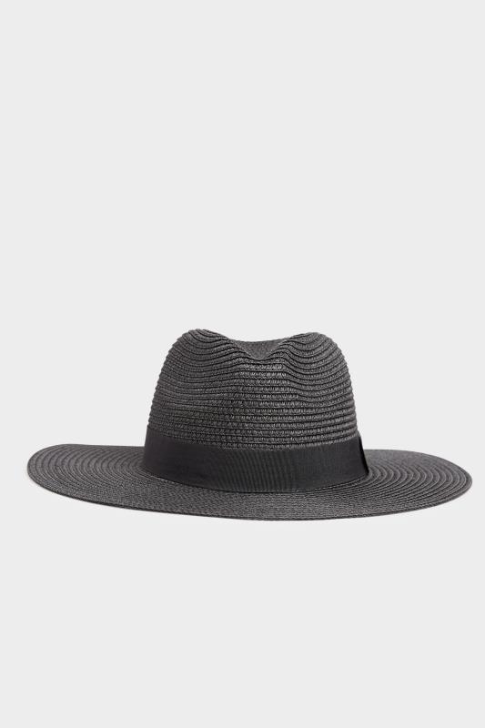 Black Straw Fedora Hat | Yours Clothing  2