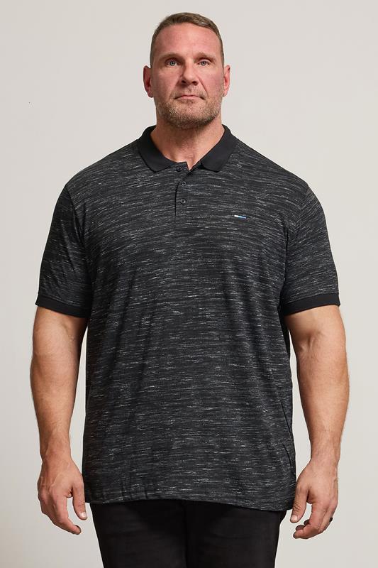 BadRhino Big & Tall Black Slub Polo Shirt