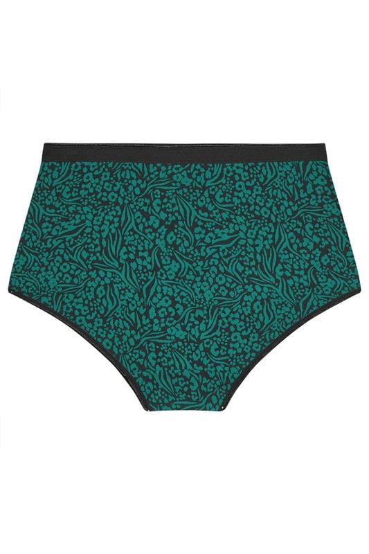 YOURSET 5 PACK Plus Size Teal Green Animal Print Full Briefs | Yours Clothing 10