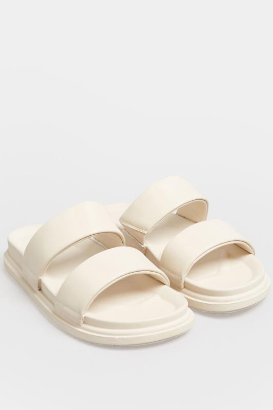 White Two Strap Sandals In Extra Wide EEE Fit | Yours Clothing 2