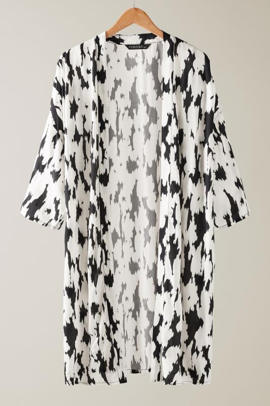 EVANS Plus Size Black Abstract Print Kimono | Evans 6