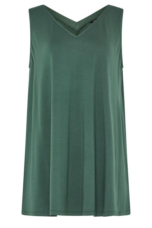 YOURS Plus Size Green Swing Vest Top | Yours Clothing 5