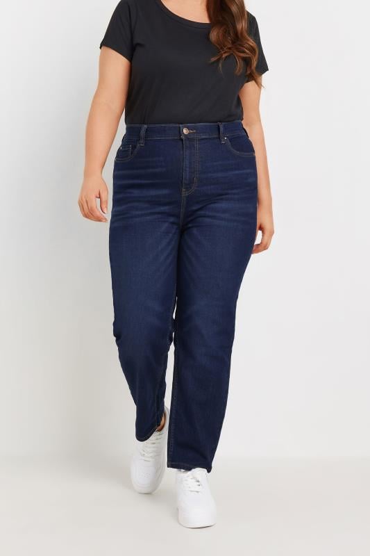 YOURS Plus Size Indigo Blue Straight Leg RUBY Jeans | Yours 1