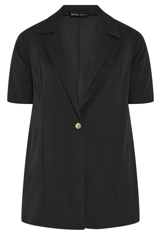 YOURS Plus Size Black Short Sleeve Blazer | Yours Clothing 6