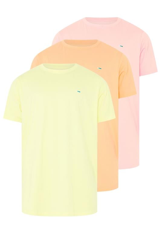 BadRhino Big & Tall 3 PACK Yellow/Orange/Pink  Core T-Shirts