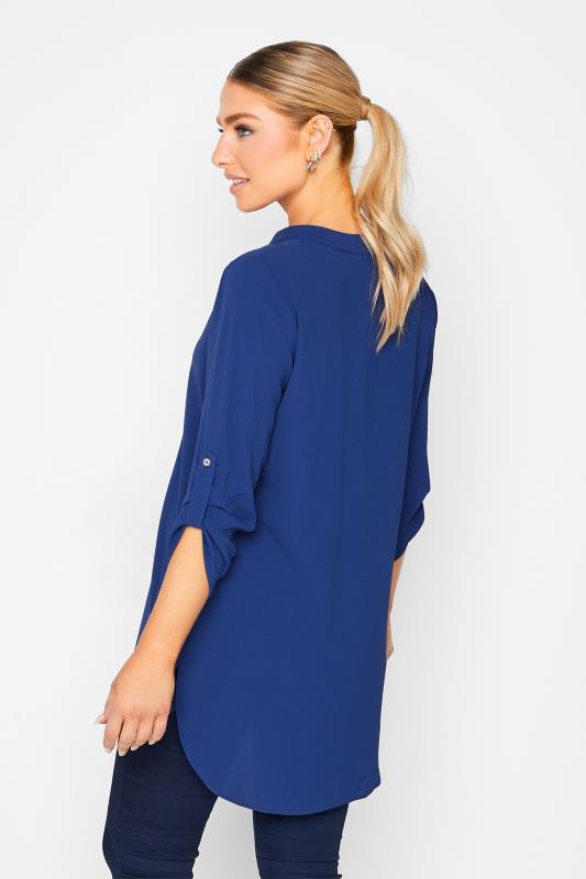 M&Co Cobalt Blue Long Sleeve Button Blouse | M&Co 3