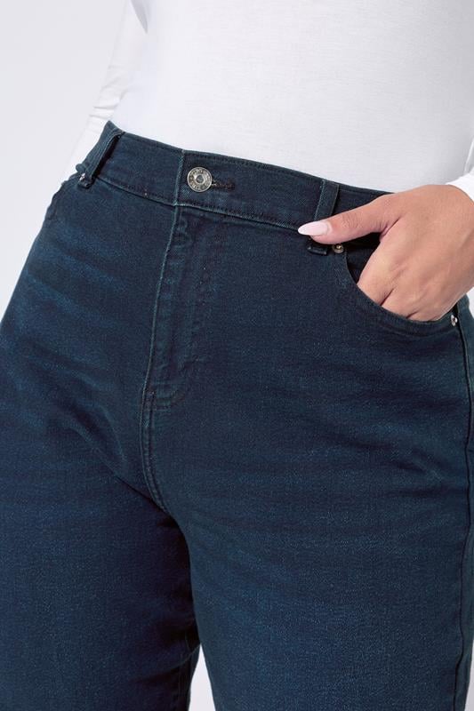 YOURS Plus Size Dark Blue Boyfriend Jeans | Yours Clothing 4