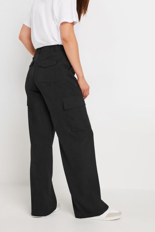 LTS Tall Black Cargo Pocket Wide Leg Trousers | Long Tall Sally 3