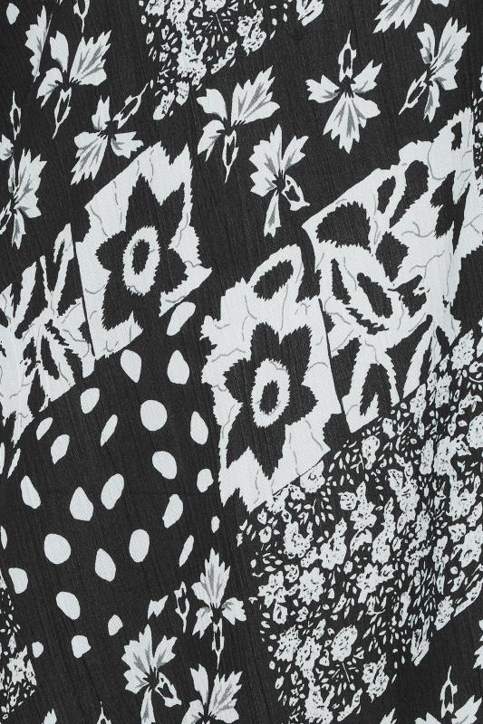 YOURS Curve Plus Size Black Tropical Print Longline Kimono | Yours Clothing  5
